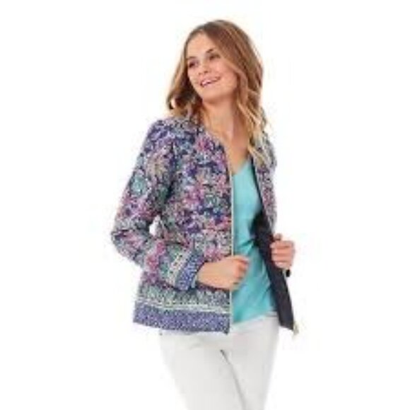 Lilly Pulitzer Reversible Down Jacket Puffer Not Too Catty Size XS - Picture 2 of 7